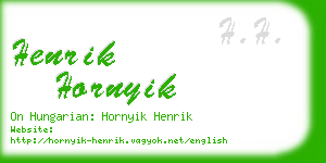 henrik hornyik business card